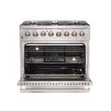 FORNO - 36-Inch Galiano Dual Fuel Range with 6 Gas Burners, 240v Electric Convection Oven FORNO - 36-Inch Galiano Dual Fuel Range with 6 Gas Burners, 240v Electric Convection Oven