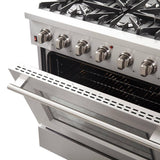 FORNO - Galiano 36-Inch Gas Range with 6 Burners and Gas Convection Oven - FFSGS624436 FORNO - Galiano 36-Inch Gas Range with 6 Burners and Gas Convection Oven - FFSGS624436