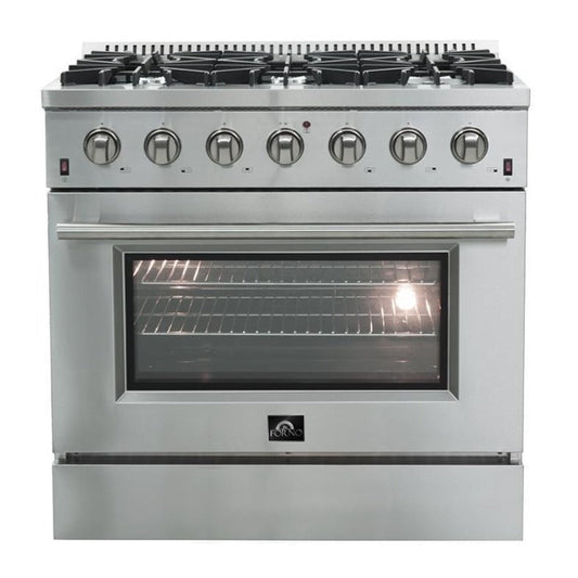 FORNO - Galiano 36-Inch Gas Range with 6 Burners and Gas Convection Oven - FFSGS624436
