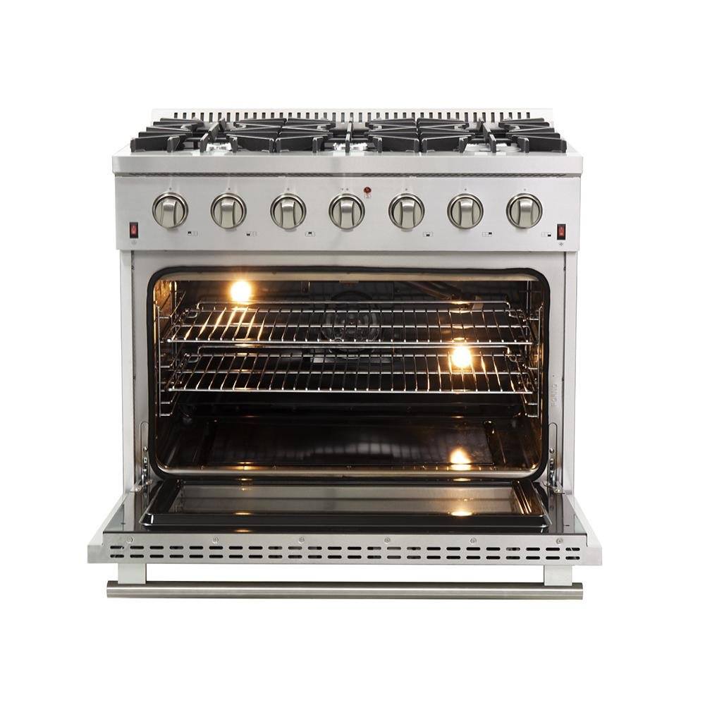 FORNO - Galiano 36-Inch Gas Range with 6 Burners and Gas Convection Oven - FFSGS624436 FORNO - Galiano 36-Inch Gas Range with 6 Burners and Gas Convection Oven - FFSGS624436