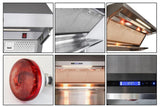 FORNO - 36-Inch Wall Mount Range Hood with Red Light Warmer, Shelf/Backsplash, and 1200 CFM Motor FORNO - 36-Inch Wall Mount Range Hood with Red Light Warmer, Shelf/Backsplash, and 1200 CFM Motor