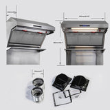 FORNO - 36-Inch Wall Mount Range Hood with Red Light Warmer, Shelf/Backsplash, and 1200 CFM Motor FORNO - 36-Inch Wall Mount Range Hood with Red Light Warmer, Shelf/Backsplash, and 1200 CFM Motor
