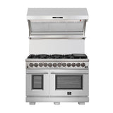 FORNO - 48-Inch Capriasca Dual Fuel Range with 240v Electric Oven - 8 Burners, Griddle, and 160,000 BTUs FORNO - 48-Inch Capriasca Dual Fuel Range with 240v Electric Oven - 8 Burners, Griddle, and 160,000 BTUs