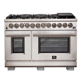 FORNO - 48-Inch Capriasca Dual Fuel Range with 240v Electric Oven - 8 Burners, Griddle, and 160,000 BTUs FORNO - 48-Inch Capriasca Dual Fuel Range with 240v Electric Oven - 8 Burners, Griddle, and 160,000 BTUs