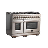 FORNO - 48-Inch Capriasca Dual Fuel Range with 240v Electric Oven - 8 Burners, Griddle, and 160,000 BTUs FORNO - 48-Inch Capriasca Dual Fuel Range with 240v Electric Oven - 8 Burners, Griddle, and 160,000 BTUs