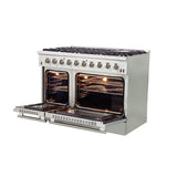 FORNO - 48-Inch Galiano Gas Range with 8 Burners and Reversible Griddle in Stainless Steel FORNO - 48-Inch Galiano Gas Range with 8 Burners and Reversible Griddle in Stainless Steel