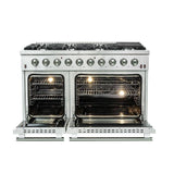 FORNO - 48-Inch Galiano Gas Range with 8 Burners and Reversible Griddle in Stainless Steel FORNO - 48-Inch Galiano Gas Range with 8 Burners and Reversible Griddle in Stainless Steel
