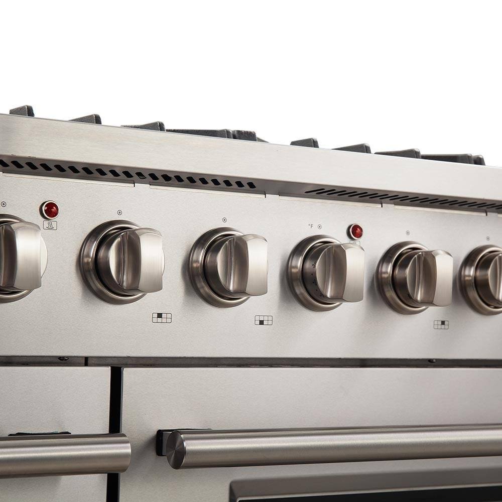FORNO - 48-Inch Galiano Gas Range with 8 Burners and Reversible Griddle in Stainless Steel FORNO - 48-Inch Galiano Gas Range with 8 Burners and Reversible Griddle in Stainless Steel