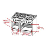 FORNO - 48-Inch Galiano Gas Range with 8 Burners and Reversible Griddle in Stainless Steel FORNO - 48-Inch Galiano Gas Range with 8 Burners and Reversible Griddle in Stainless Steel