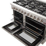 FORNO - 48-Inch Galiano Gas Range with 8 Burners and Reversible Griddle in Stainless Steel FORNO - 48-Inch Galiano Gas Range with 8 Burners and Reversible Griddle in Stainless Steel
