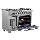 FORNO - 48-Inch Capriasca Dual Fuel Range with 8 Gas Burners, 160,000 BTUs & French Door Electric Oven in Stainless Steel FORNO - 48-Inch Capriasca Dual Fuel Range with 8 Gas Burners, 160,000 BTUs & French Door Electric Oven in Stainless Steel