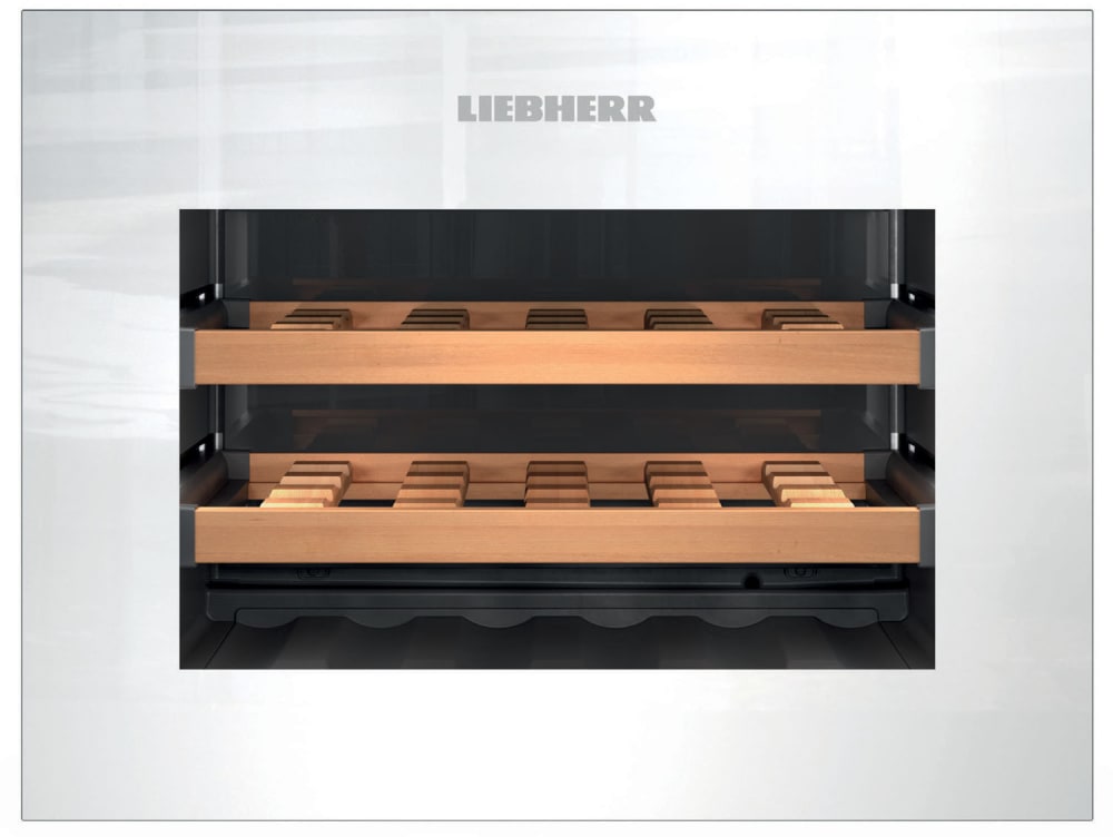 Liebherr - 24 Inch Built-in Wine Cooler with Push-to-Open - Black/White Liebherr - 24 Inch Built-in Wine Cooler with Push-to-Open - Black/White
