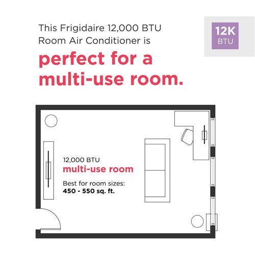 Frigidaire - 12,000 BTU Window A/C, Electronic, WifiWindow A/C - FHWW124WD1 Frigidaire - 12,000 BTU Window A/C, Electronic, WifiWindow A/C - FHWW124WD1