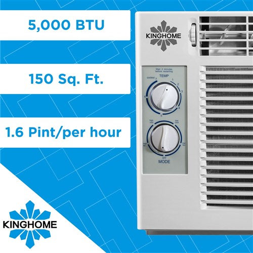 Kinghome - 5,000 BTU Window Air Conditioner with Mechanical Controls | KHW05BTM Kinghome - 5,000 BTU Window Air Conditioner with Mechanical Controls | KHW05BTM