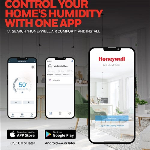 Honeywell - 50 Pint Dehumidifier(70 Pint 2012 DOE Standard) W/ Alexa Control, E-Star - TP70AWKNR Honeywell - 50 Pint Dehumidifier(70 Pint 2012 DOE Standard) W/ Alexa Control, E-Star - TP70AWKNR