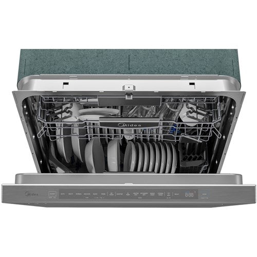 Midea - 24" Top Ctrl Dishwasher, 45 dBA, 3rd Rack, Wi-Fi - Stainless - MDT24P5AST Midea - 24" Top Ctrl Dishwasher, 45 dBA, 3rd Rack, Wi-Fi - Stainless - MDT24P5AST