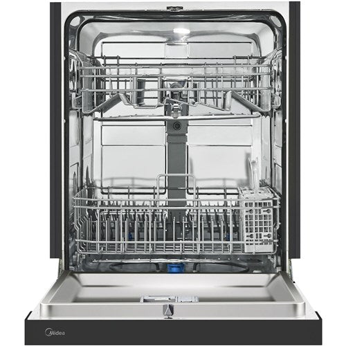 Midea - 24" Front Control Dishwasher, 52 dBA, Hybrid Tub - MDF24P1BBB Midea - 24" Front Control Dishwasher, 52 dBA, Hybrid Tub - MDF24P1BBB