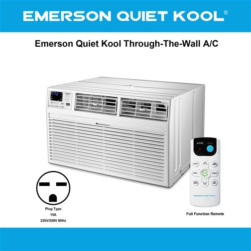 Emerson Quiet - 12,000 BTU Through the Wall Air Conditioner, 230V | EATC12RE2T Emerson Quiet - 12,000 BTU Through the Wall Air Conditioner, 230V | EATC12RE2T