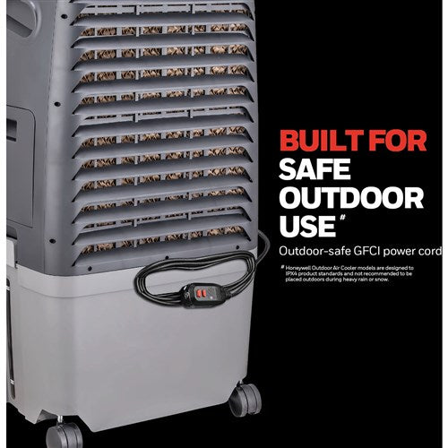Honeywell 525 CFM Indoor/Outdoor Evaporative Air Cooler (Swamp Cooler) with Remote Control in Gray Honeywell 525 CFM Indoor/Outdoor Evaporative Air Cooler (Swamp Cooler) with Remote Control in Gray