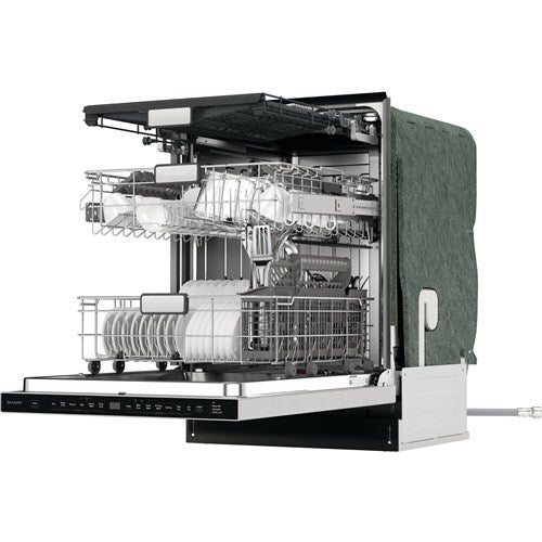 Sharp - 24" Smart Top Ctrl Dishwasher, 45 dBA, 3rd Rack - SDW6767HS Sharp - 24" Smart Top Ctrl Dishwasher, 45 dBA, 3rd Rack - SDW6767HS
