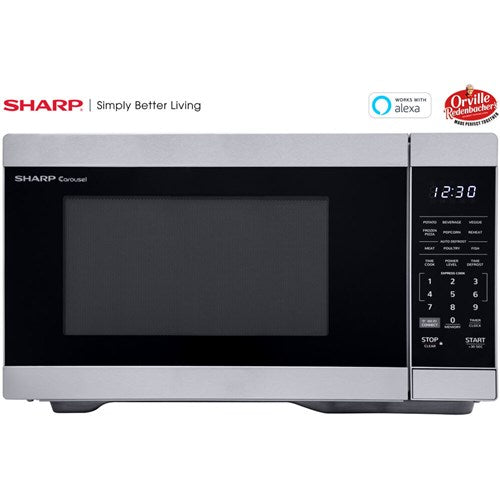 Sharp - 1.1 CF Smart Countertop Microwave Oven, Orville Redenbacher's Certified - Stainless Sharp - 1.1 CF Smart Countertop Microwave Oven, Orville Redenbacher's Certified - Stainless