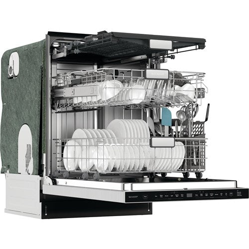 Sharp - 24" Smart Top Ctrl Dishwasher, 45 dBA, 3rd Rack - SDW6767HS Sharp - 24" Smart Top Ctrl Dishwasher, 45 dBA, 3rd Rack - SDW6767HS
