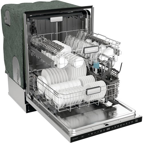 Sharp - 24" Smart Top Ctrl Dishwasher, 45 dBA, 3rd Rack - SDW6767HS Sharp - 24" Smart Top Ctrl Dishwasher, 45 dBA, 3rd Rack - SDW6767HS