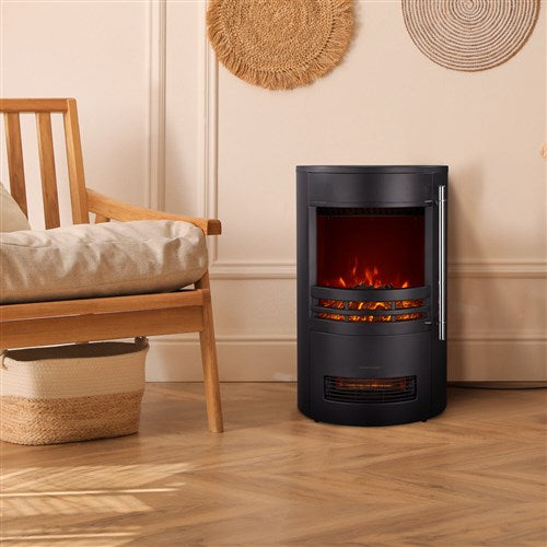 Cambridge - 25"x16"x16" Round Free Standing Fireplace - Black Cambridge - 25"x16"x16" Round Free Standing Fireplace - Black