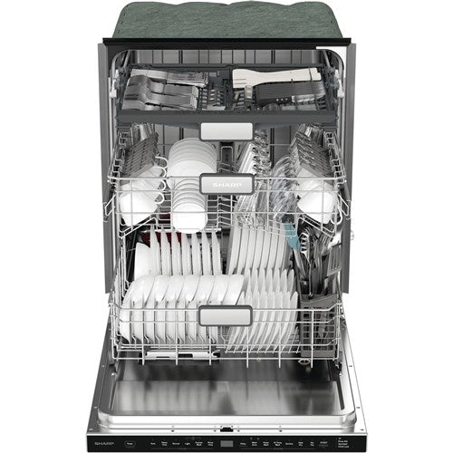 Sharp - 24" Smart Top Ctrl Dishwasher, 45 dBA, 3rd Rack - SDW6767HS Sharp - 24" Smart Top Ctrl Dishwasher, 45 dBA, 3rd Rack - SDW6767HS