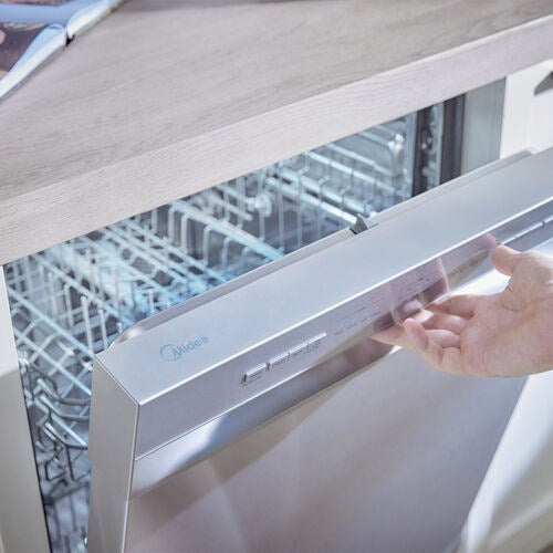 Midea - 24" Front Control Dishwasher, 52 dBA, Stainless Steel - MDF24A2ABB Midea - 24" Front Control Dishwasher, 52 dBA, Stainless Steel - MDF24A2ABB