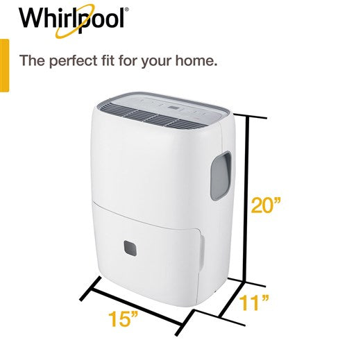 Whirlpool - 20 Pint Dehumidifier, white, E-star - WHAD201CW Whirlpool - 20 Pint Dehumidifier, white, E-star - WHAD201CW