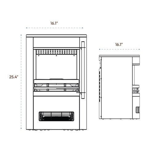 Cambridge - 25"x16"x16" Round Free Standing Fireplace - Black Cambridge - 25"x16"x16" Round Free Standing Fireplace - Black