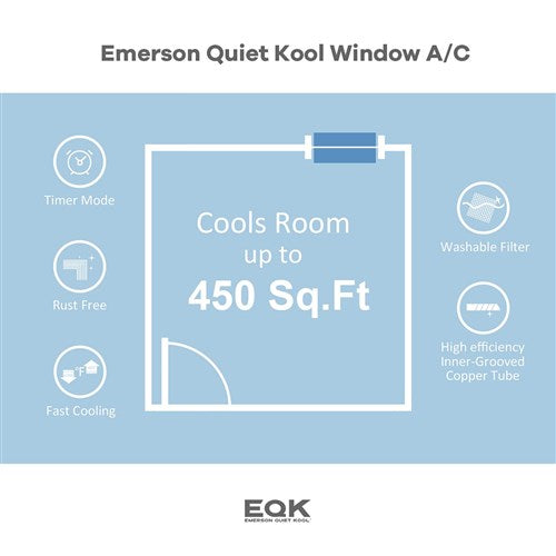 Emerson Quiet - 10000BTU Window Air Conditioner with Wifi Controls | EARC10RSE1A Emerson Quiet - 10000BTU Window Air Conditioner with Wifi Controls | EARC10RSE1A