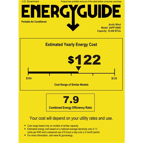 Arctic Wind - 14000 BTU Portable A/C w Pump | 2APP14000 Arctic Wind - 14000 BTU Portable A/C w Pump | 2APP14000