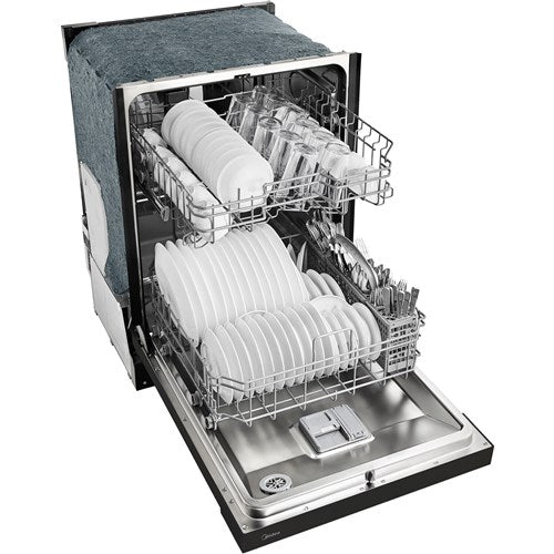 Midea - 24" Front Control Dishwasher, 52 dBA, Hybrid Tub - MDF24P1BBB Midea - 24" Front Control Dishwasher, 52 dBA, Hybrid Tub - MDF24P1BBB