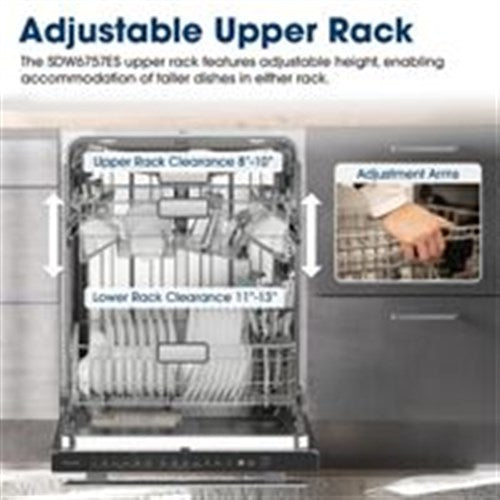 Sharp - 24" Top Ctrl Dishwasher, 45 dBA, 3rd Rack - SDW6757ES Sharp - 24" Top Ctrl Dishwasher, 45 dBA, 3rd Rack - SDW6757ES