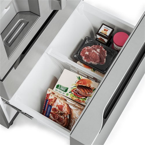 Midea - 22 CF Stainless Steel Counter-Depth 4-Door French Door Dispenser Wi-Fi - MRQ22D7AST Midea - 22 CF Stainless Steel Counter-Depth 4-Door French Door Dispenser Wi-Fi - MRQ22D7AST