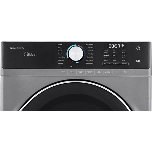 Midea - 8.0 CF Gas Dryer, SteamDryers - MLG52S7AGS Midea - 8.0 CF Gas Dryer, SteamDryers - MLG52S7AGS