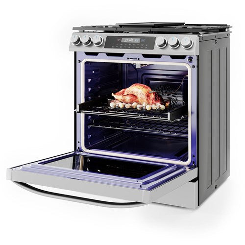 Midea - 6.1 CF / 30" Gas Range, Convection, Wi-Fi - Stainless - MGS30S4AST Midea - 6.1 CF / 30" Gas Range, Convection, Wi-Fi - Stainless - MGS30S4AST