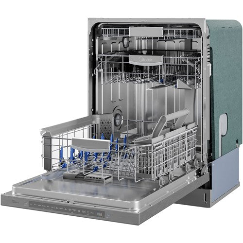 Midea - 24" Top Ctrl Dishwasher, 45 dBA, 3rd Rack, Wi-Fi - Stainless - MDT24P5AST Midea - 24" Top Ctrl Dishwasher, 45 dBA, 3rd Rack, Wi-Fi - Stainless - MDT24P5AST