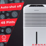 Amana - 48 Pint Dehumidifier - AMAD481BW Amana - 48 Pint Dehumidifier - AMAD481BW