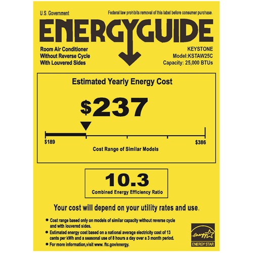 Keystone Energy Star 25,000/24,700 BTU 230V Window/Wall Air Conditioner with Follow Me LCD Remote Control | KSTAW25C Keystone Energy Star 25,000/24,700 BTU 230V Window/Wall Air Conditioner with Follow Me LCD Remote Control | KSTAW25C