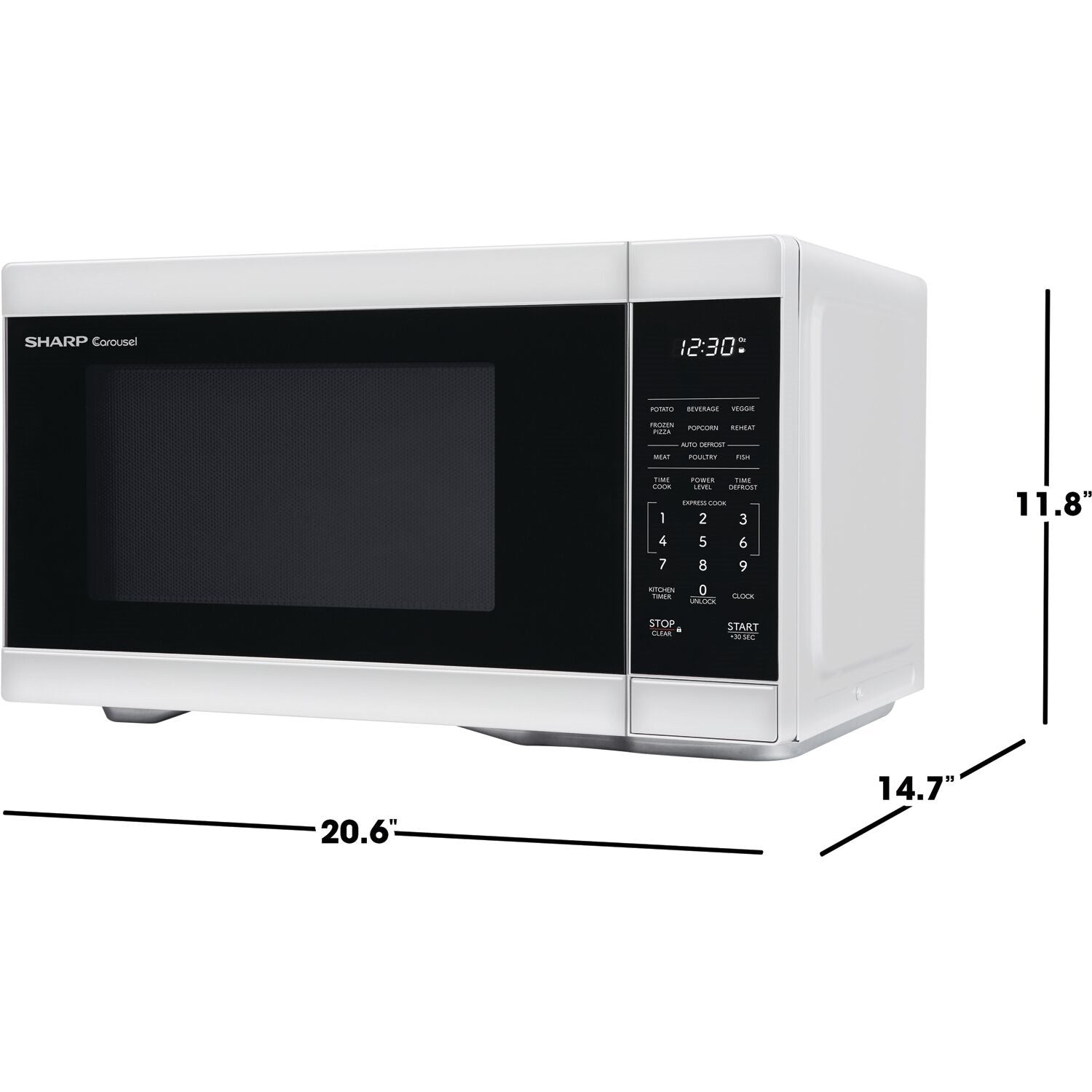 Sharp - 1.1 CF Countertop Microwave Oven - White Sharp - 1.1 CF Countertop Microwave Oven - White