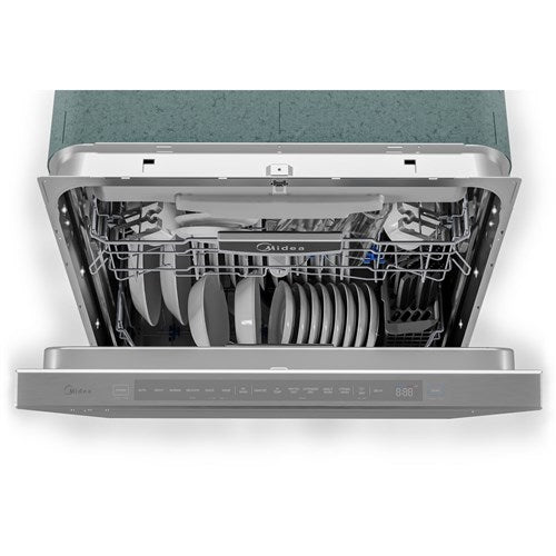 Midea - 24" Top Ctrl Dishwasher, 45 dBA, 3rd Rack, Wi-Fi - Stainless - MDT24P4AST Midea - 24" Top Ctrl Dishwasher, 45 dBA, 3rd Rack, Wi-Fi - Stainless - MDT24P4AST