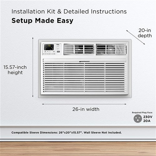 TCL - 14000 BTU Smart Through-the-Wall AC with Heat 230V - White TCL - 14000 BTU Smart Through-the-Wall AC with Heat 230V - White
