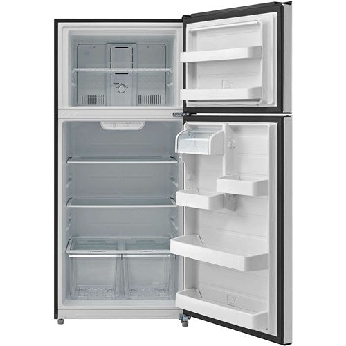Midea - 18 CF Top Mount Refrigerator, Glass Shelves, Ice Maker Ready, ESTAR - MRT18S3AST Midea - 18 CF Top Mount Refrigerator, Glass Shelves, Ice Maker Ready, ESTAR - MRT18S3AST