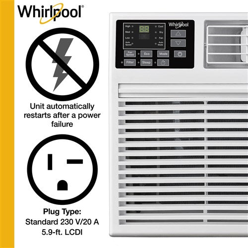 Whirlpool - 10,000 BTU Through the Wall AC, Electronic Controls, 230/208V | WHAT102-2BW Whirlpool - 10,000 BTU Through the Wall AC, Electronic Controls, 230/208V | WHAT102-2BW