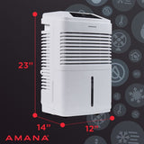 Amana - 48 Pint Dehumidifier - AMAD481BW Amana - 48 Pint Dehumidifier - AMAD481BW
