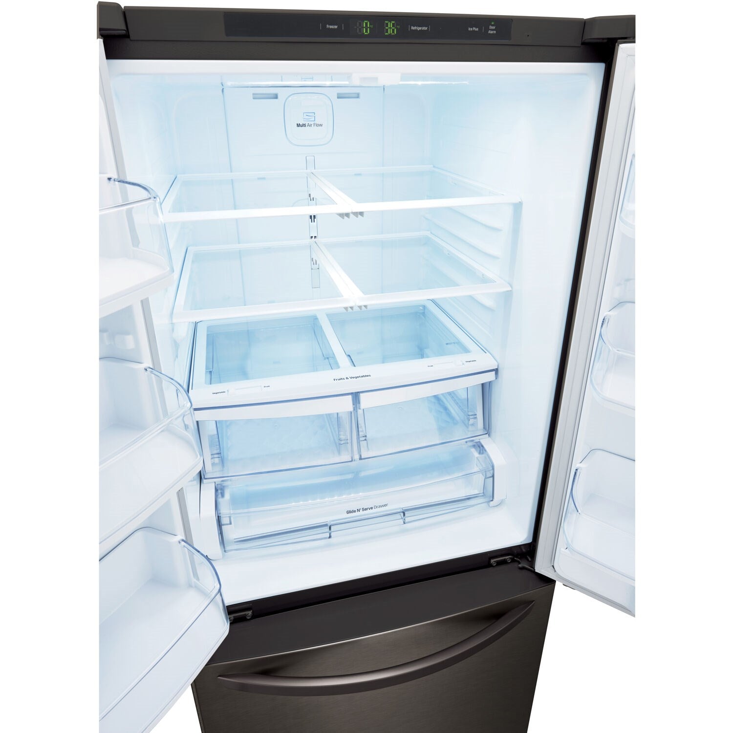 LG - 22 CF French Door Super Capacity: 22 cu. ft. Black Stainless Refrigerators - LFCS22520D LG - 22 CF French Door Super Capacity: 22 cu. ft. Black Stainless Refrigerators - LFCS22520D
