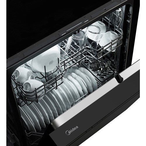 Midea - 24" Front Control Dishwasher, 52 dBA, Hybrid Tub - MDF24P1BBB Midea - 24" Front Control Dishwasher, 52 dBA, Hybrid Tub - MDF24P1BBB